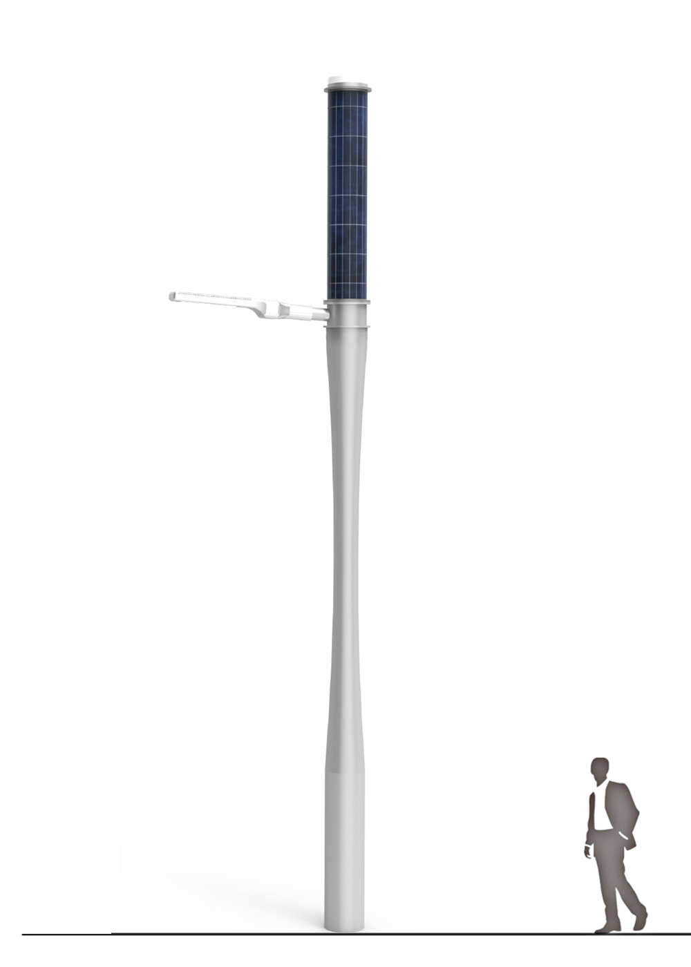 Round solar light pole