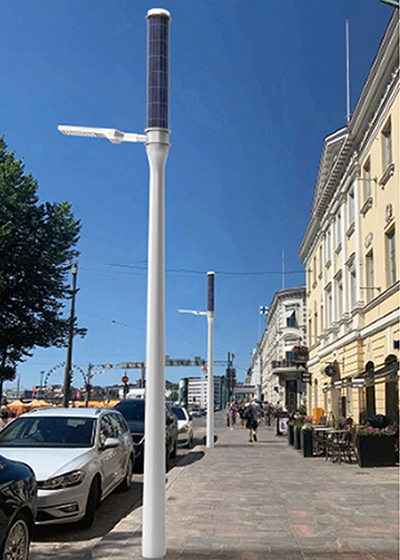 Round solar light pole