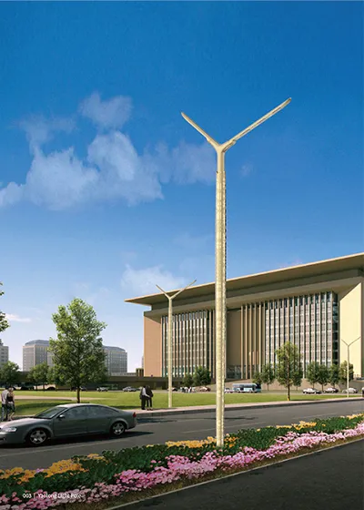 y shape aluminum light pole