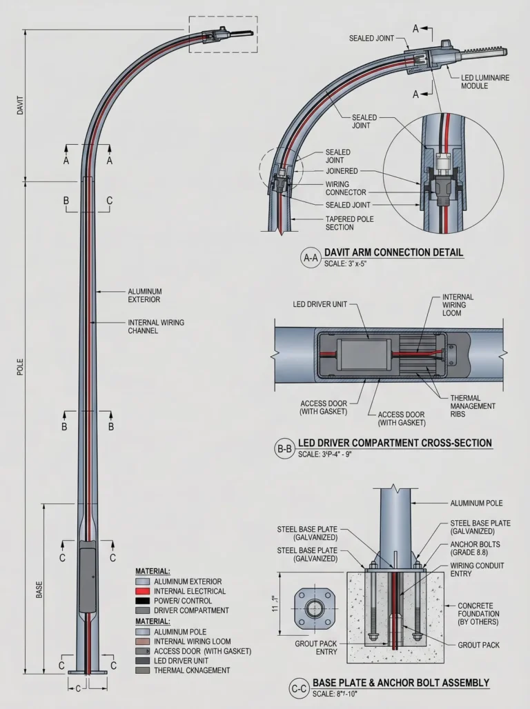 aluminum daivit light pole technical