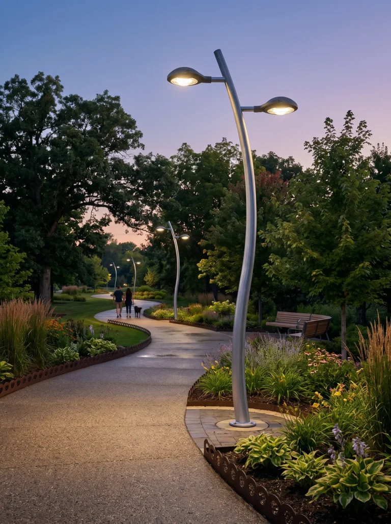 S shaped aluminum light pole