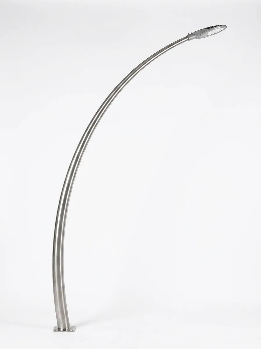 stainless steel curved light pole