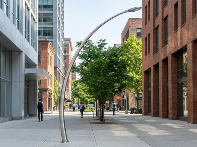 stainless steel curved light pole