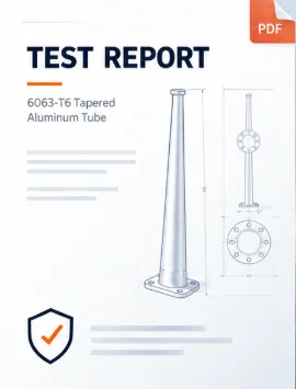 6063-T6 tapered aluminum tube material test report cover