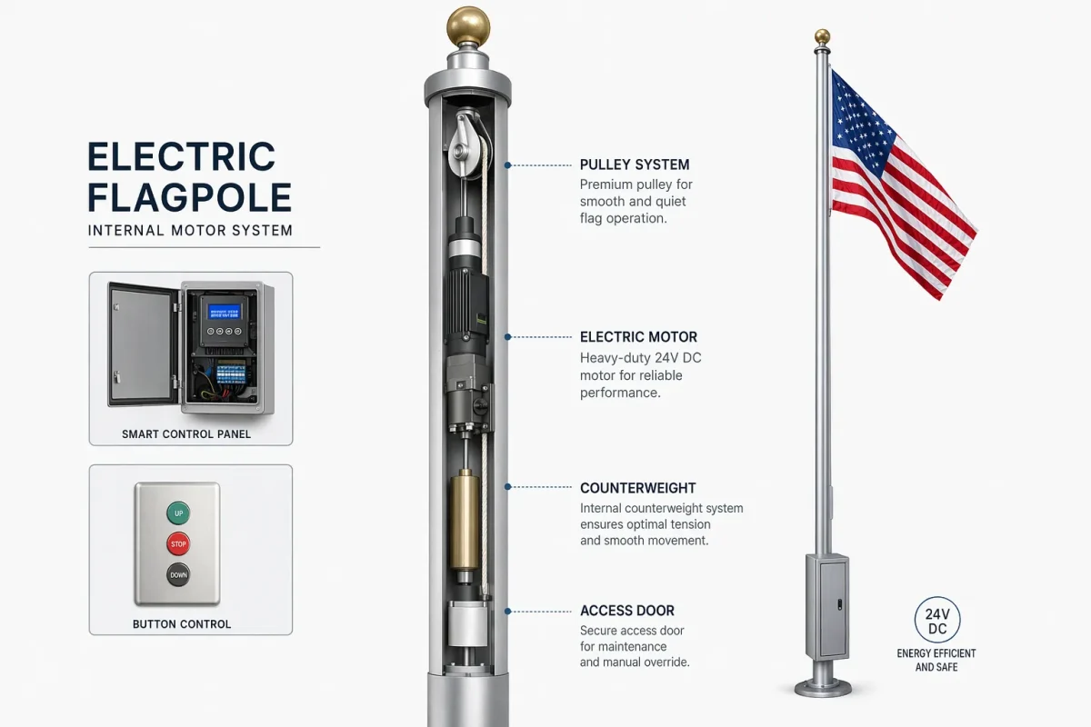 Electric Motorized Flagpoles